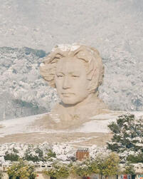 橘子洲頭の毛主席の彫像